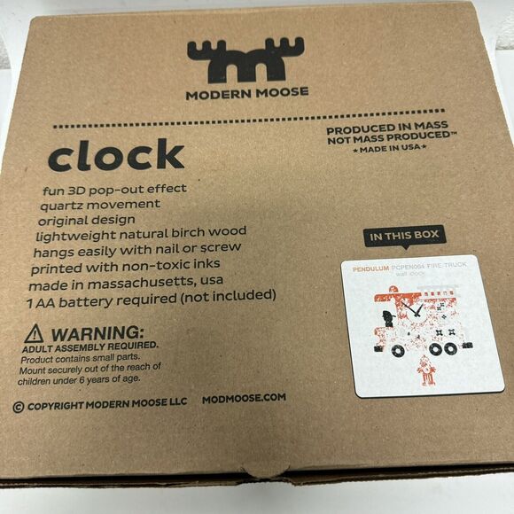 Modern Moose Fire Engine Battery Operated Clock -PCPEN064 Hero Fireman Hydrant - Picture 4 of 5